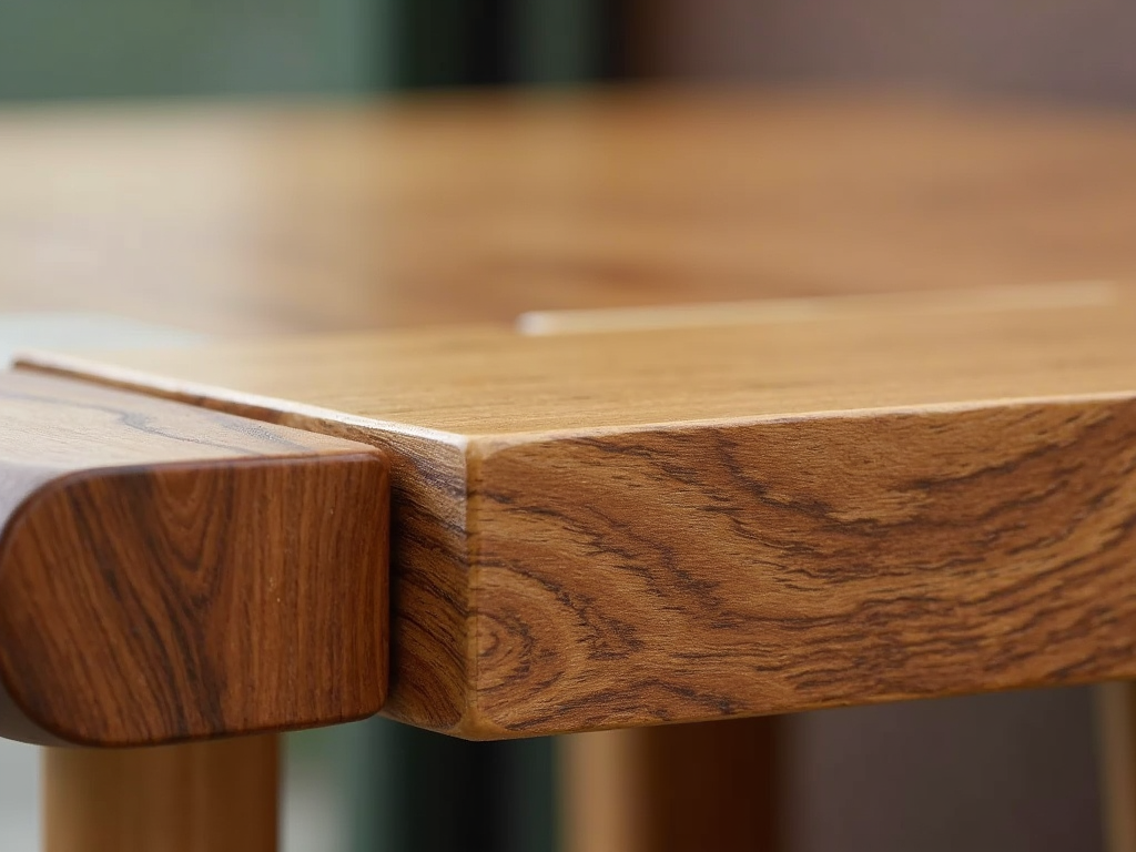 Wooden table with intricate grain pattern