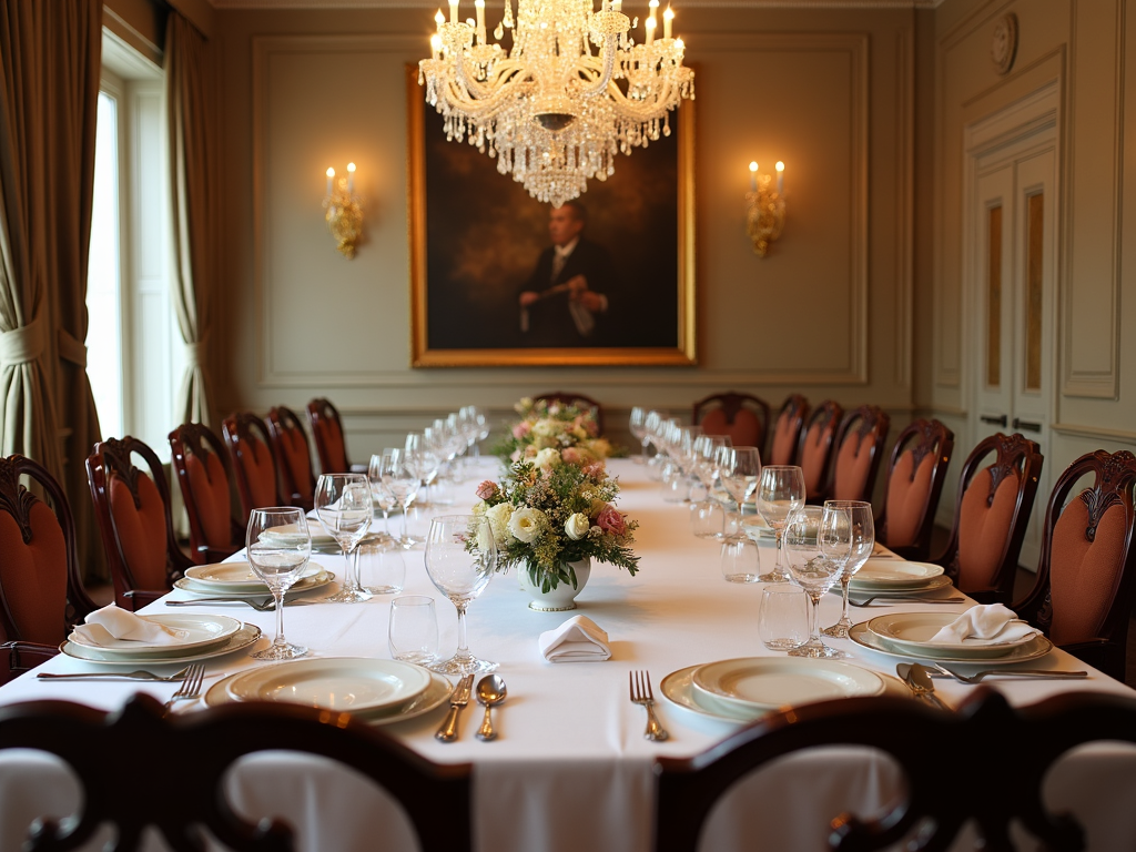Elegant dining furniture in a formal room setting