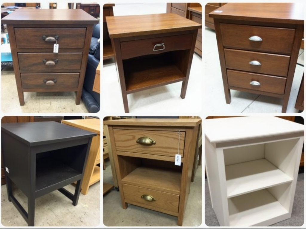 Selection of nightstands in various styles