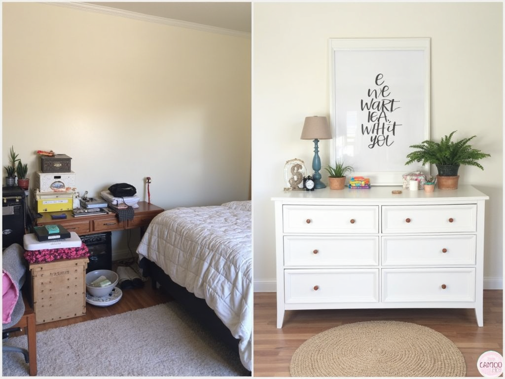 Bedroom transformation with minimalist dresser