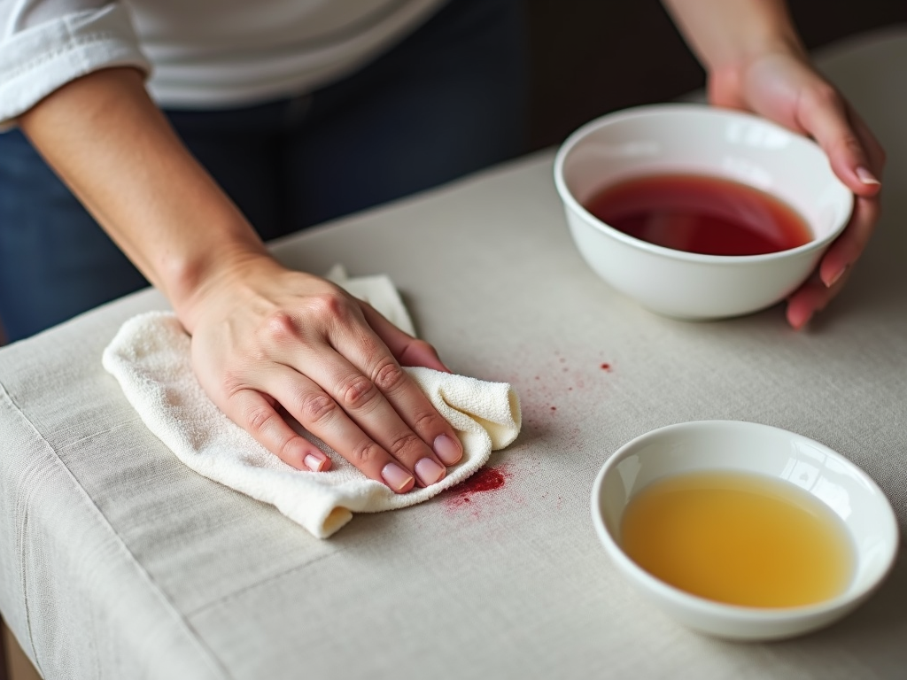 Spot cleaning upholstery with natural solution