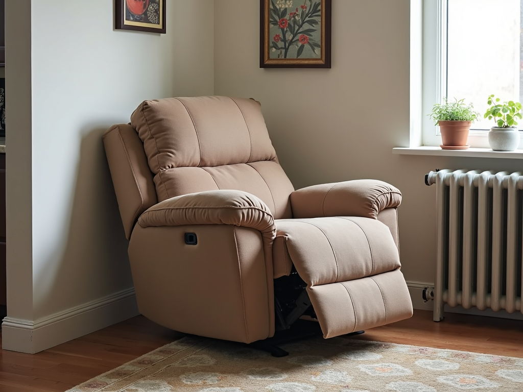 Wall-hugger recliner in a small apartment