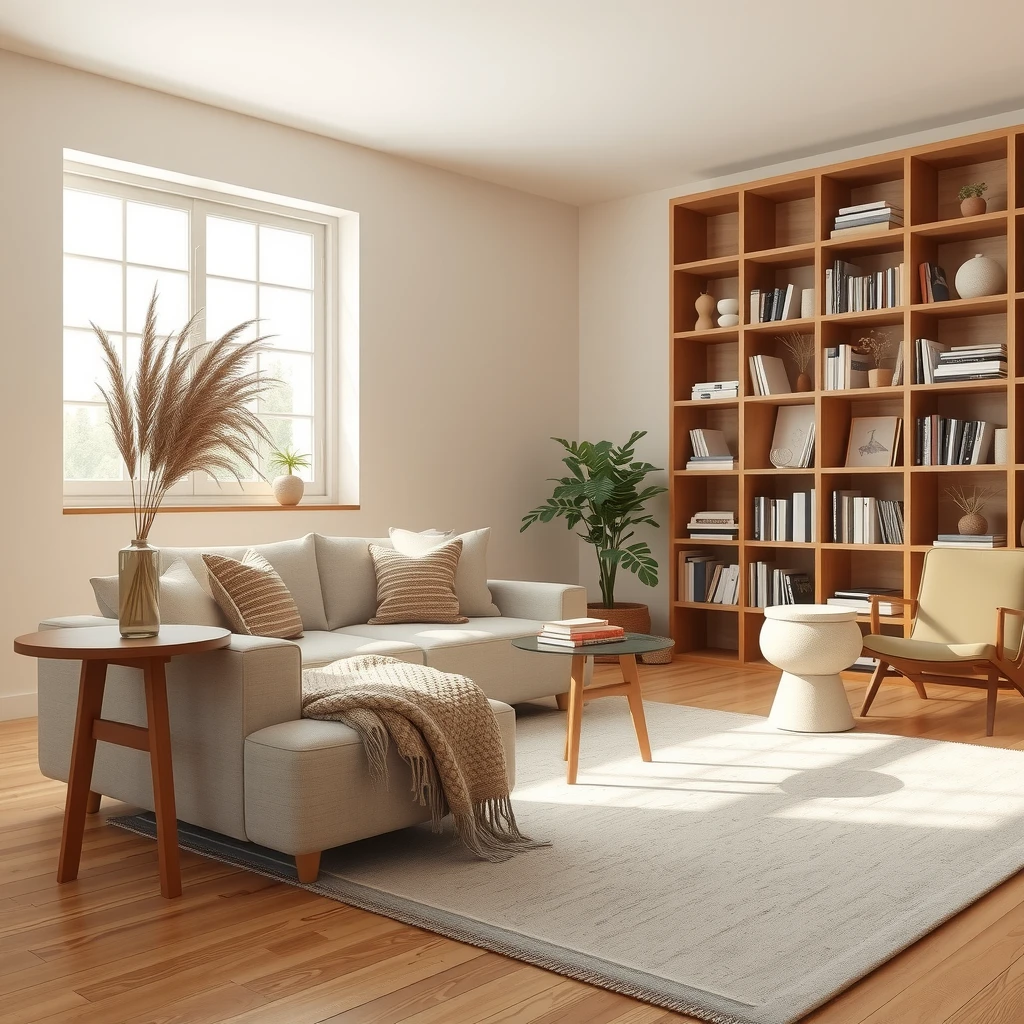Cozy minimalist living room showcasing warm minimalism trend in modern home decor