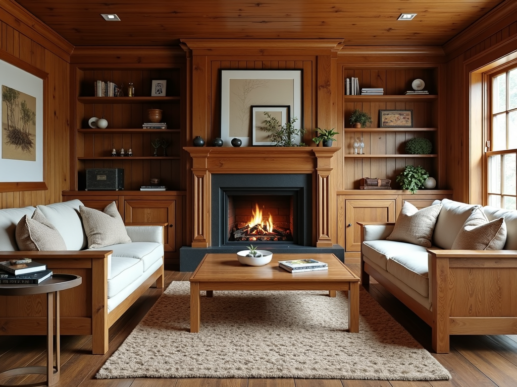 Well-maintained wooden living room furniture