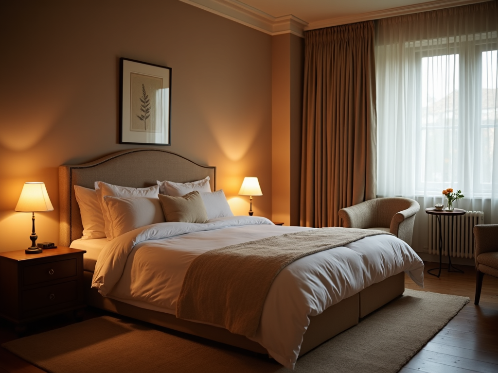 A peaceful bedroom setting