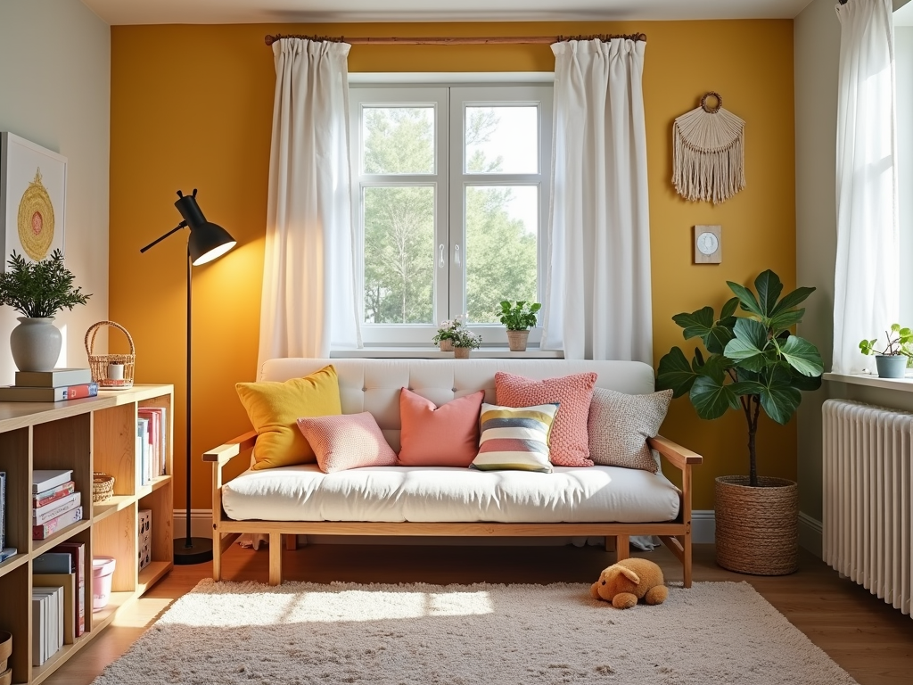 Futon in a kids' play area
