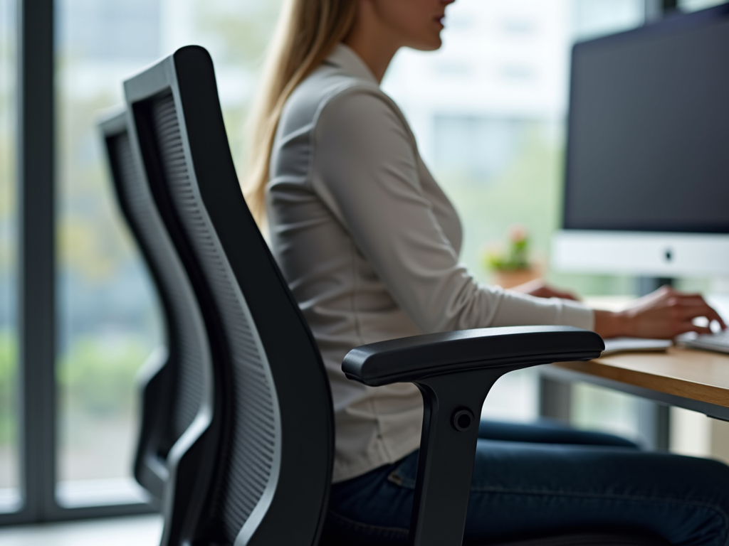An ergonomic office chair with multiple adjustable features for personalized comfort.