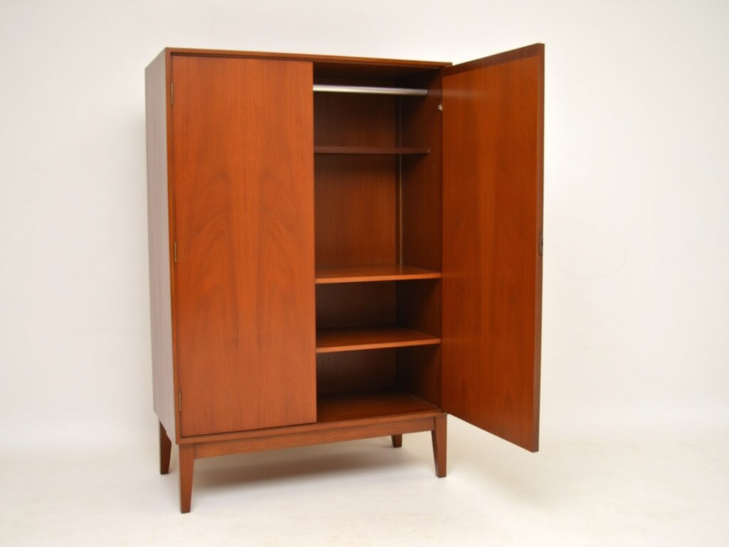 Mid-century modern armoire in teak