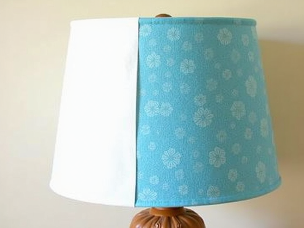 Before and after custom lampshade