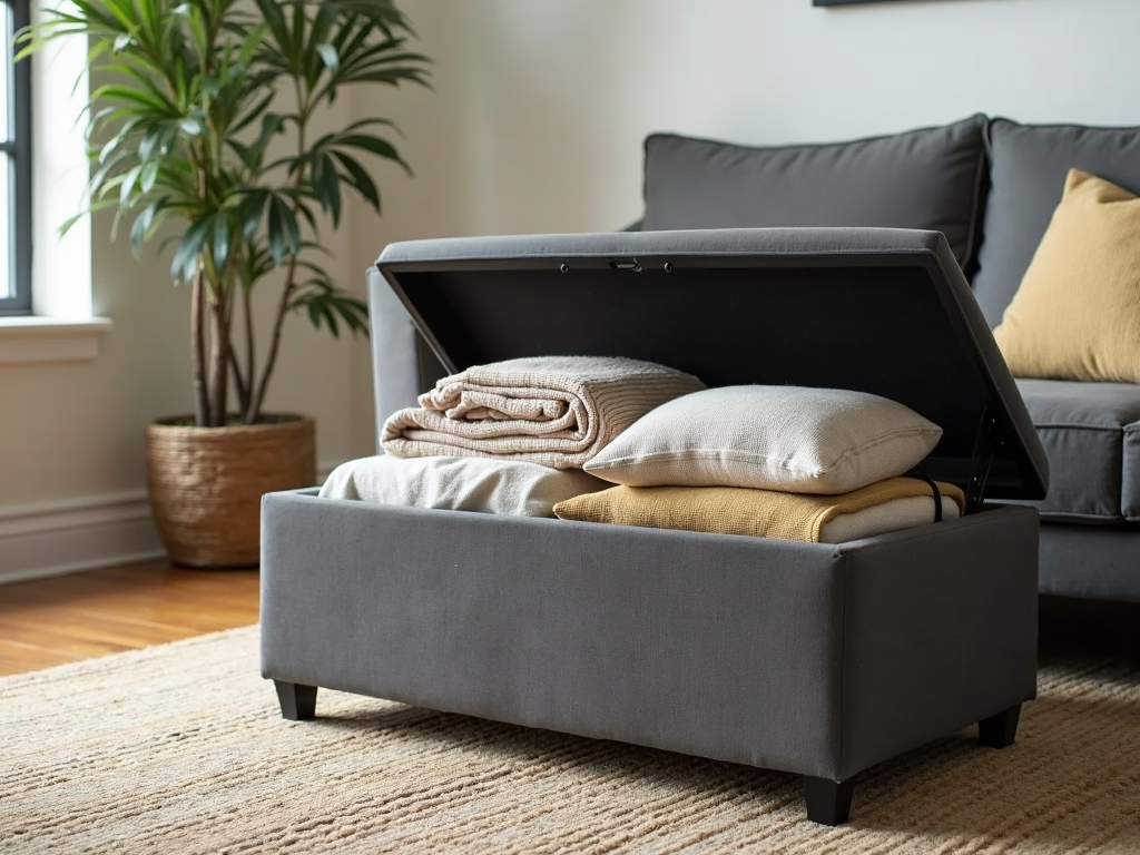 A multi-functional storage ottoman.