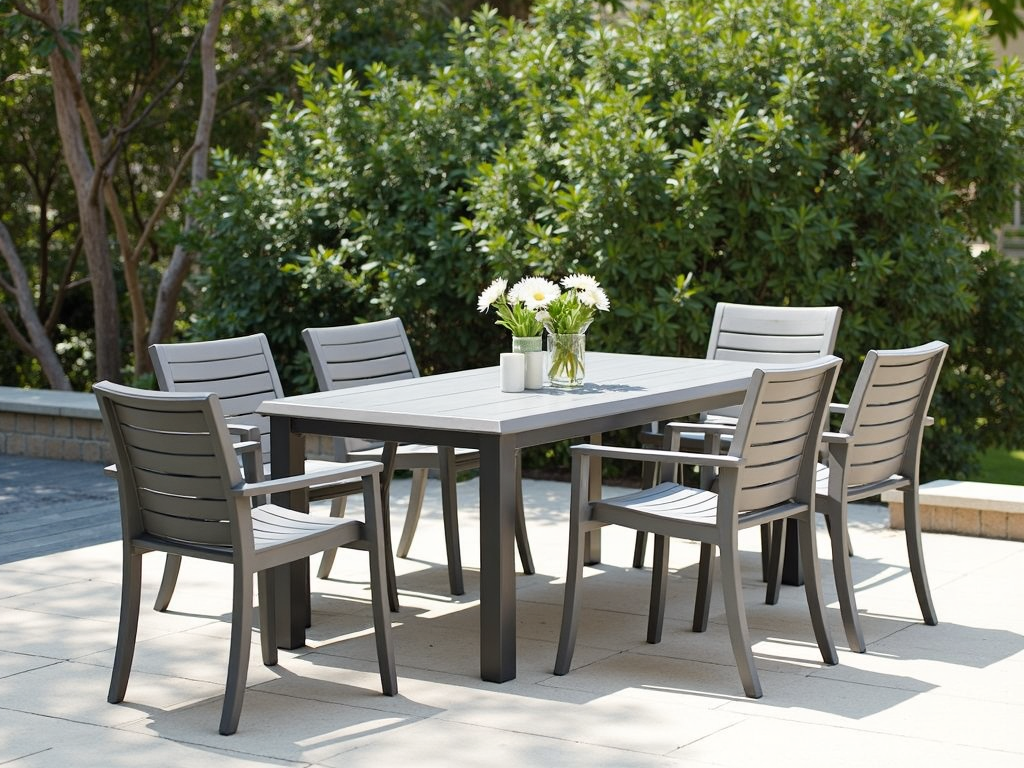 Outdoor patio set from recycled materials