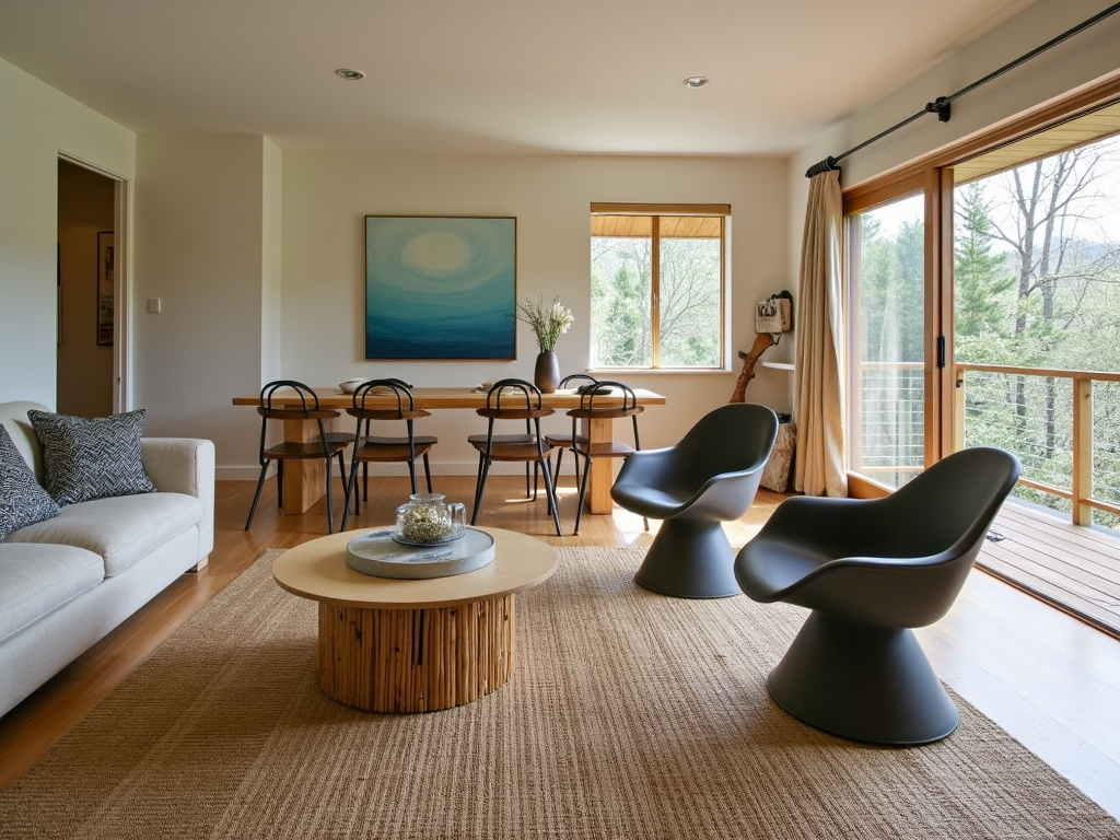Multi-functional furniture in a small living space.