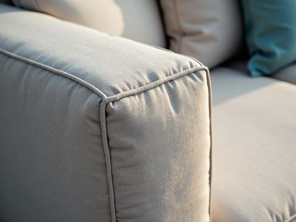 Close-up of durable outdoor sectional sofa material
