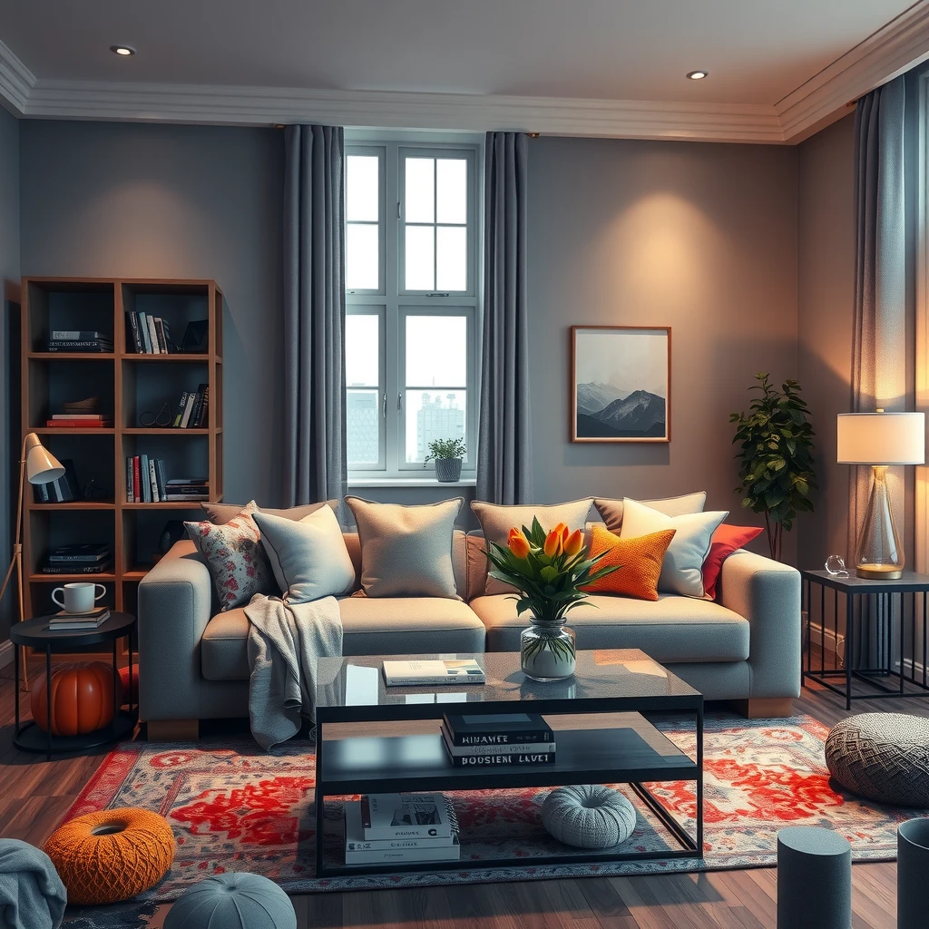 Completed living room after easy furniture assembly