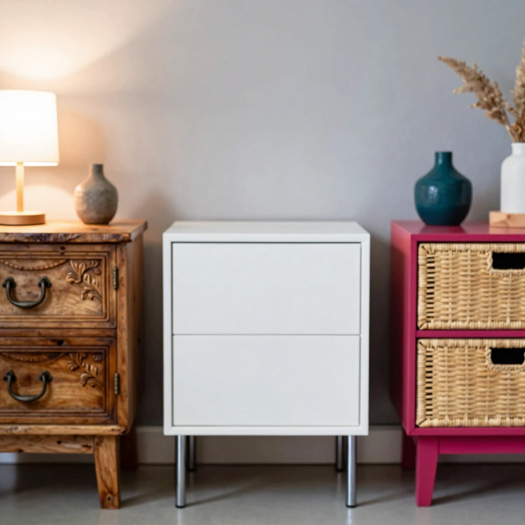 Variety of nightstand styles for guest rooms
