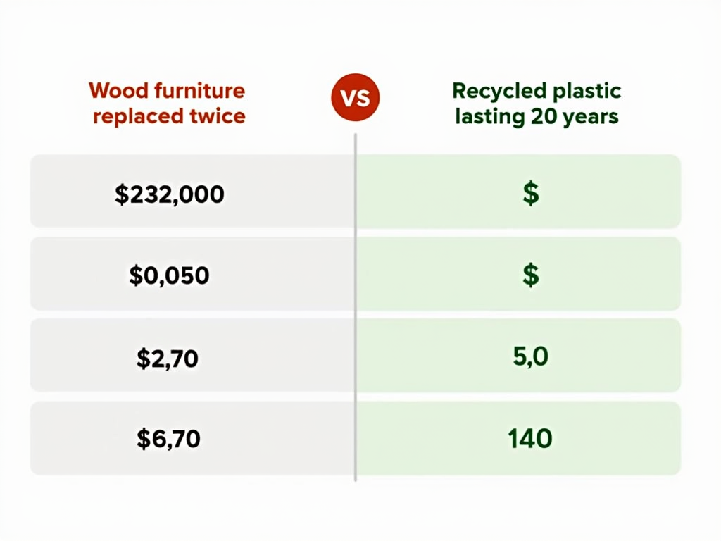 Cost comparison table for outdoor furniture