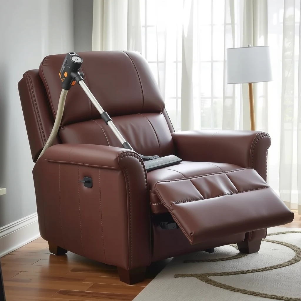 Vacuuming a leather recliner to maintain its longevity