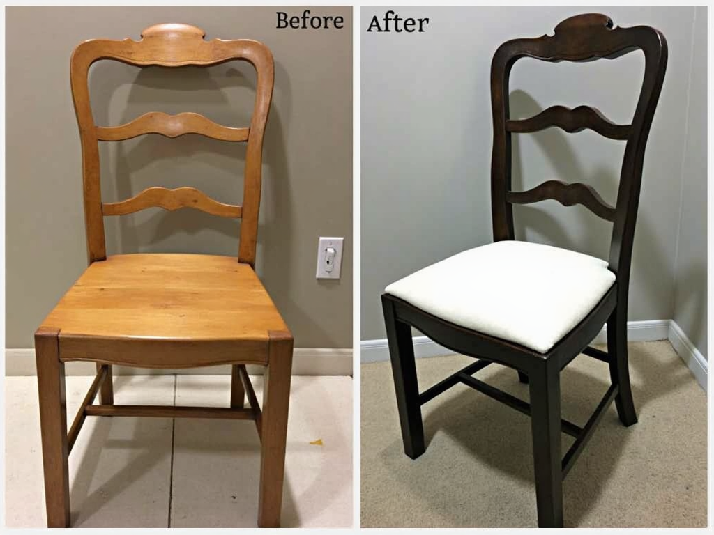 DIY chair refurbishment project.